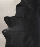 Solid Black Cowhide Rug #A26001