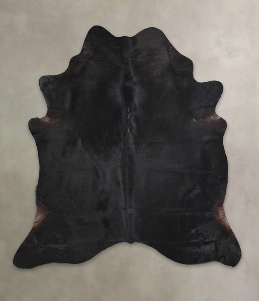 Solid Black Cowhide Rug #A26003