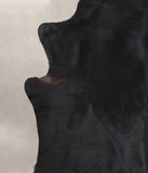 Solid Black Cowhide Rug #A26003