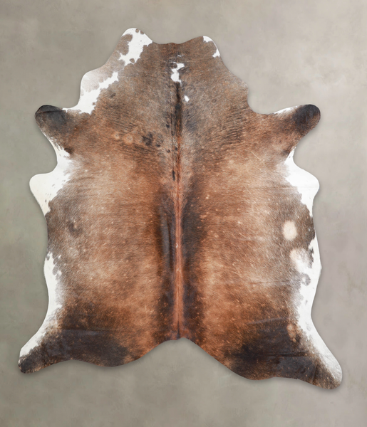 Brown with Red Cowhide Rug #A26041