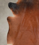 Brown with Red Cowhide Rug #A26093