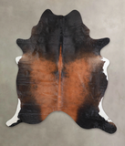Brown with Red Cowhide Rug #A26097