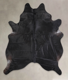 Solid Black Cowhide Rug #A26157