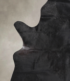 Solid Black Cowhide Rug #A26157