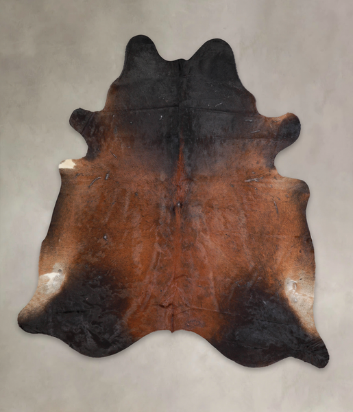 Brown with Red Cowhide Rug #A26165