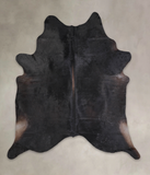Solid Black Cowhide Rug #A26501