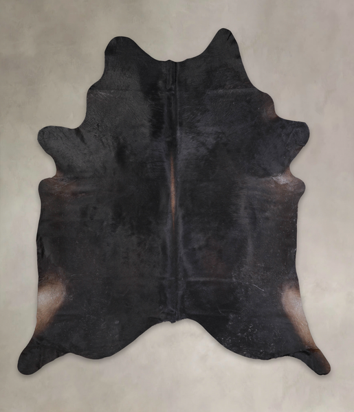 Solid Black Cowhide Rug #A26501