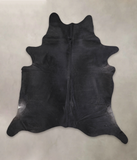Solid Black Cowhide Rug #A26630