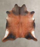 Brown with Red Cowhide Rug #A29120