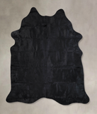 Solid Black Cowhide Rug #A29306