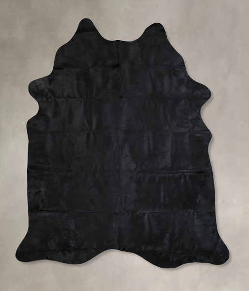 Solid Black Cowhide Rug #A29306