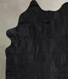 Solid Black Cowhide Rug #A29306