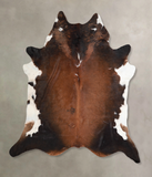 Chocolate and White Cowhide Rug #A29343