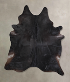 Solid Black Cowhide Rug #A29413