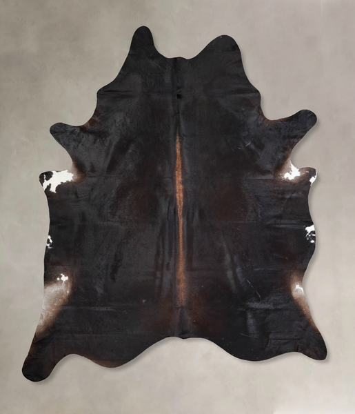 Solid Black Cowhide Rug #A29435