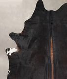 Solid Black Cowhide Rug #A29435