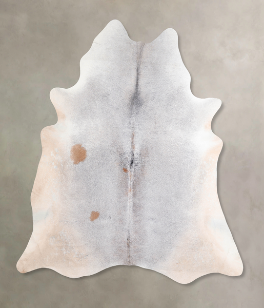 Grey with Beige Cowhide Rug #A29446