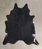 Solid Black Cowhide Rug #A29501