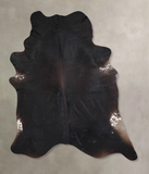 Solid Black Cowhide Rug #A29516