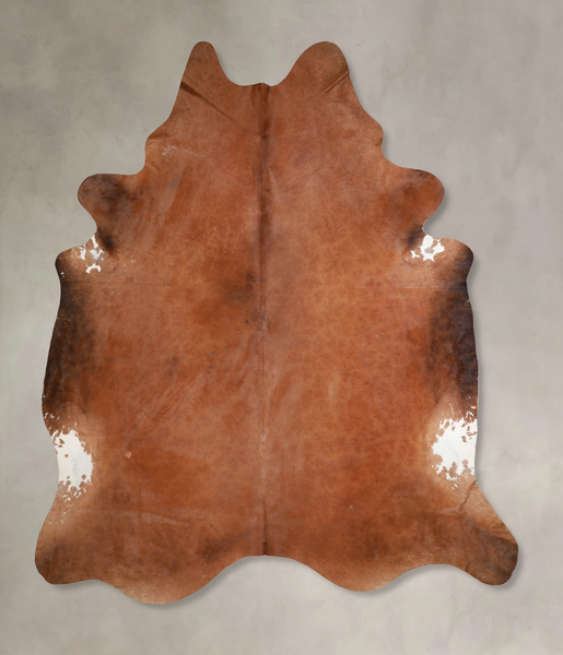 Solid Brown Cowhide Rug #A29555