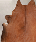 Solid Brown Cowhide Rug #A29555