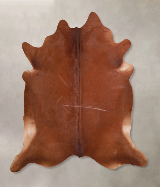 Solid Brown Cowhide Rug #A29574