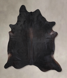 Solid Black Cowhide Rug #A29581