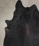 Solid Black Cowhide Rug #A29581