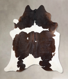 Chocolate and White Cowhide Rug #A29618