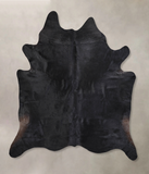 Solid Black Cowhide Rug #A29656