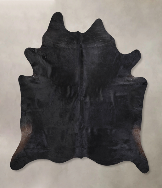 Solid Black Cowhide Rug #A29656