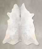 Grey with Beige Cowhide Rug #A29687