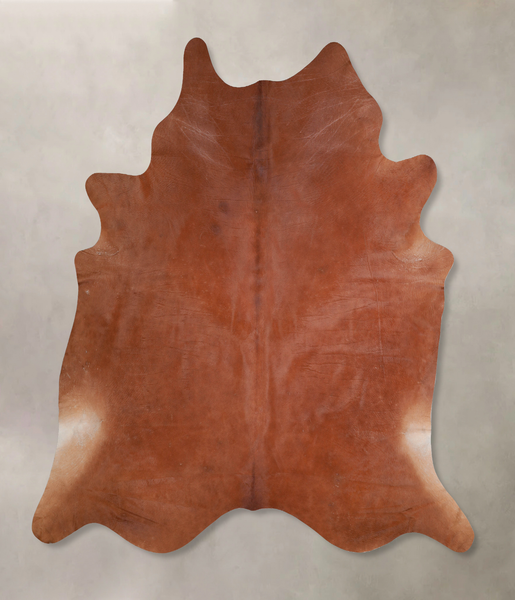 Solid Brown Cowhide Rug #A29691