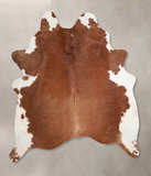 Brown and White Regular Cowhide Rug #A29698