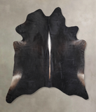 Solid Black Cowhide Rug #A29768