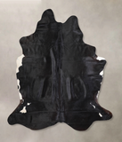 Solid Black Cowhide Rug #A29814