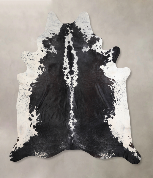 Salt and Pepper Black Cowhide Rug #A29829