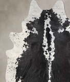 Salt and Pepper Black Cowhide Rug #A29829