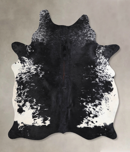 Salt and Pepper Black Cowhide Rug #A29833