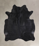 Solid Black Cowhide Rug #A29835