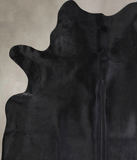 Solid Black Cowhide Rug #A29835