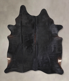 Solid Black Cowhide Rug #A29841
