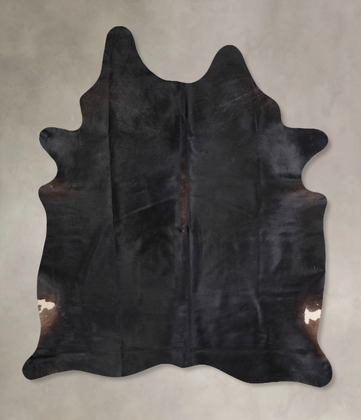 Solid Black Cowhide Rug #A29841