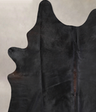 Solid Black Cowhide Rug #A29841