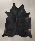 Solid Black Cowhide Rug #A29859