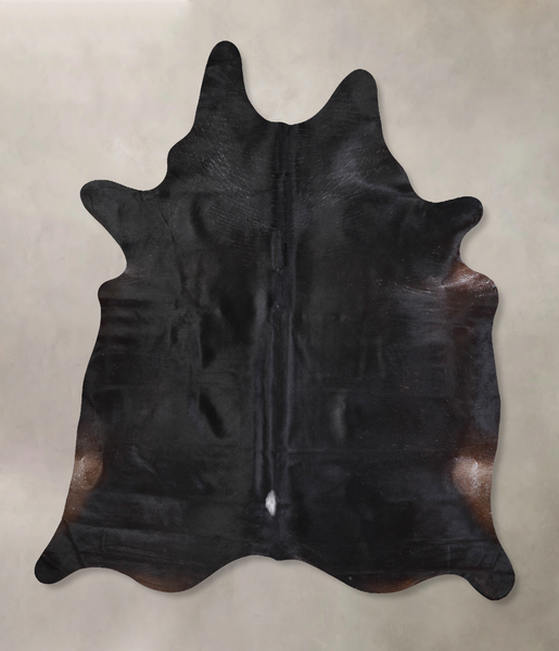 Solid Black Cowhide Rug #A29859