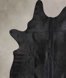 Solid Black Cowhide Rug #A29859