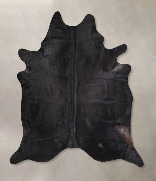 Solid Black Cowhide Rug #A30029