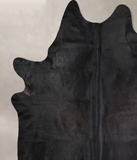 Solid Black Cowhide Rug #A30029