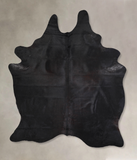 Solid Black Cowhide Rug #A30037
